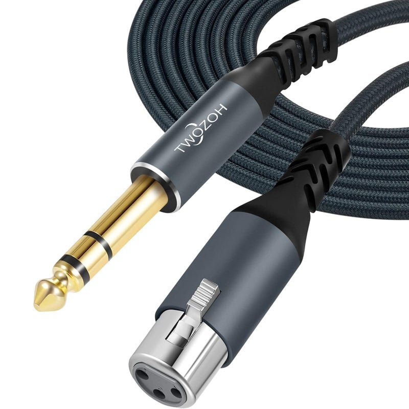 Twozoh XLR Female to 1/4 TRS Cable 3.3FT, Braided 6.35mm Stereo Jack Balanced to 3pin XLR Microphone Cable - Image 1